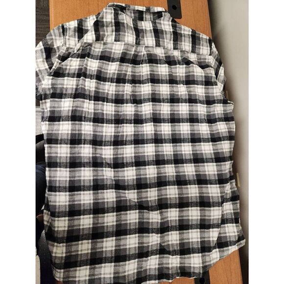 Croft & Barrow set of 2 3X plaid Long sleeved shirts  1 black and white 1-green - Picture 5 of 9